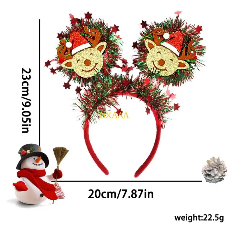 DXAA Christmas Star Headwear For Holiday Parties Comfortable Design Hair Hoop Plastic And Polyester Accent Decoration