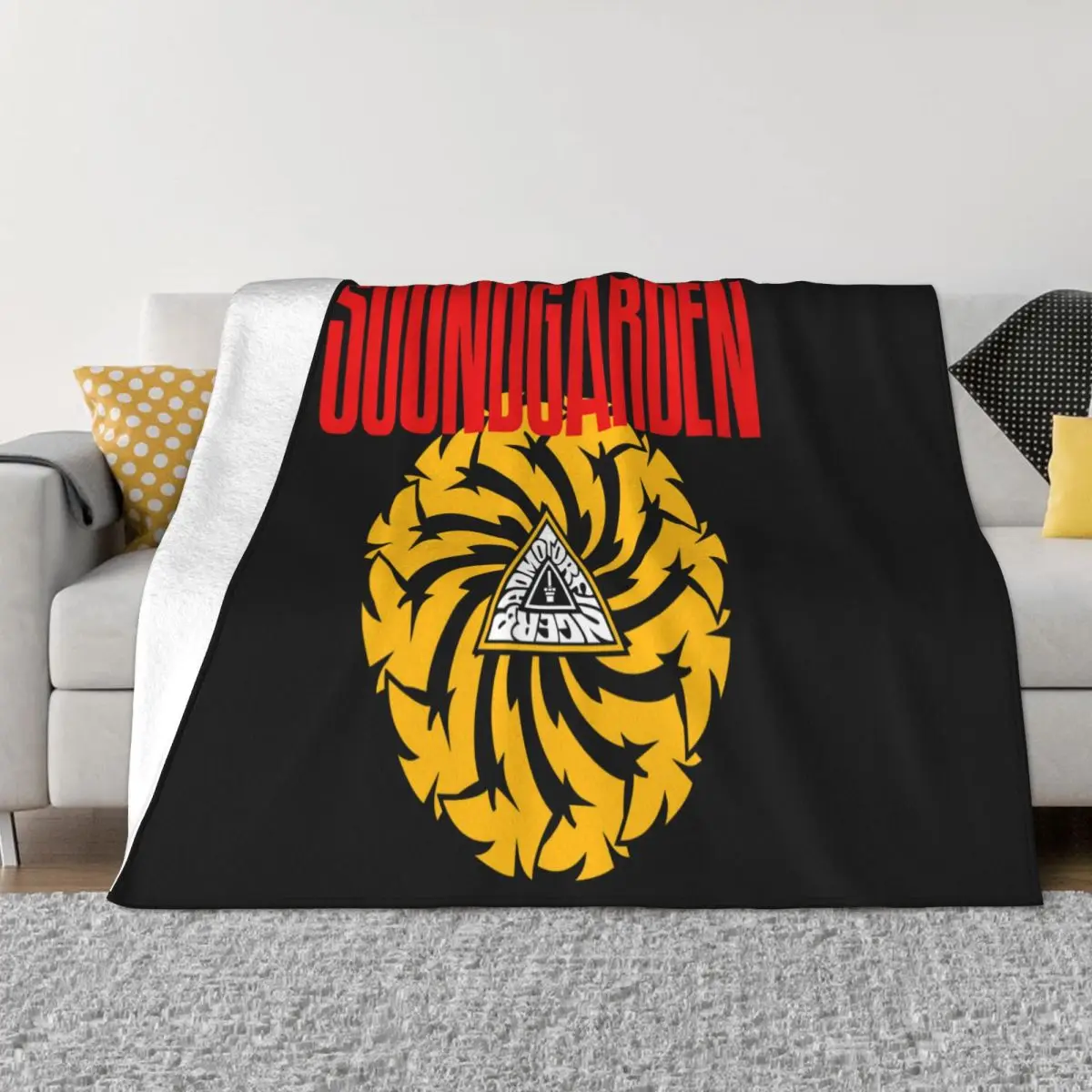 Soundgarden Badmotorfinger92 Audioslave Grunge Seattle Band New Black Designs Throw Blanket