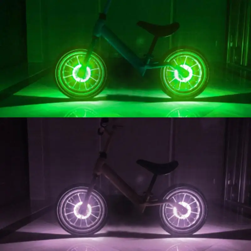 LED Bicycle Wheel Light Rechargeable Color Changing Front Tail Hub Lamp for Night Cycling Decor & Safety Use