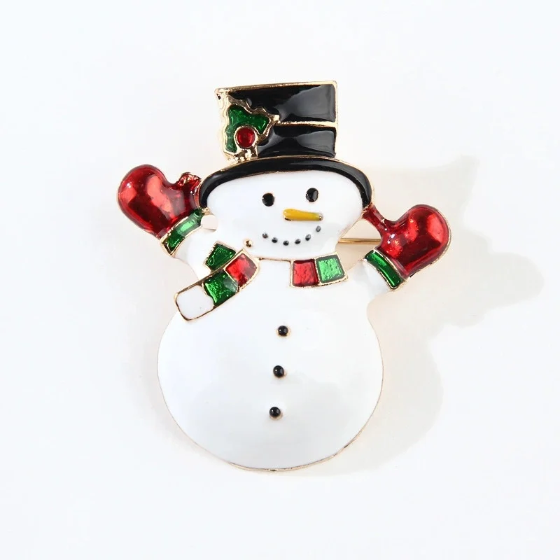 

Enamel Happy Snowman Brooches For Women Men Christmas New Year Gifts Brooch Pins