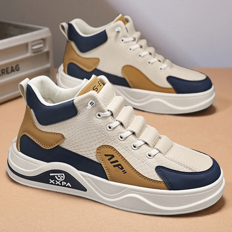 

Новые мужские туфли весна-осень 2025 – низкие кожаные модные трендовые кроссовки для бега и повседневной носки без шнурков