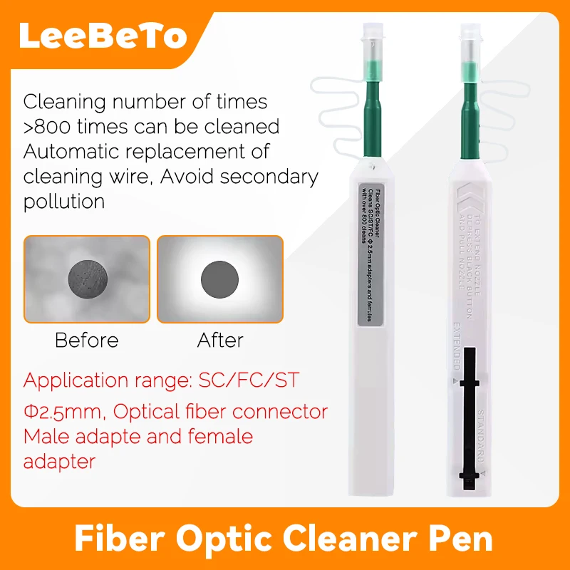 FTTH Optical Fiber Cleaning Pen Tool 2.5mm LC MU 1.25mm SC FC ST LC Connector Optical Smart Cleaner