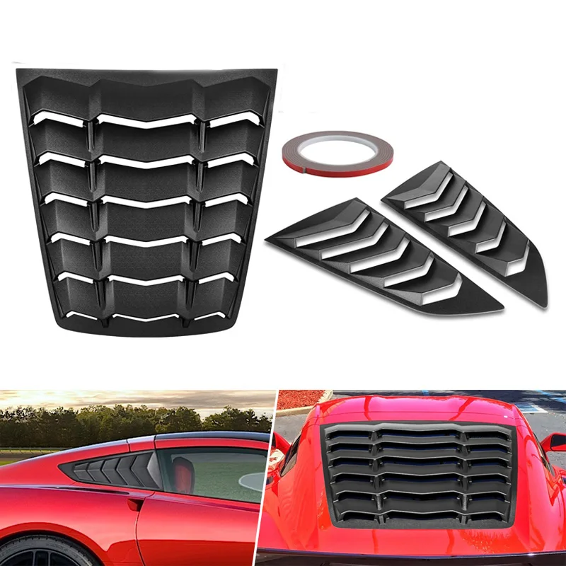 Rear+Side Window Louver for C7 Corvette Stingray Grand Sport Z51 Z06 ZR1 2014 - 2019 Windshield Sun Shade Cover -ABS Matte Black