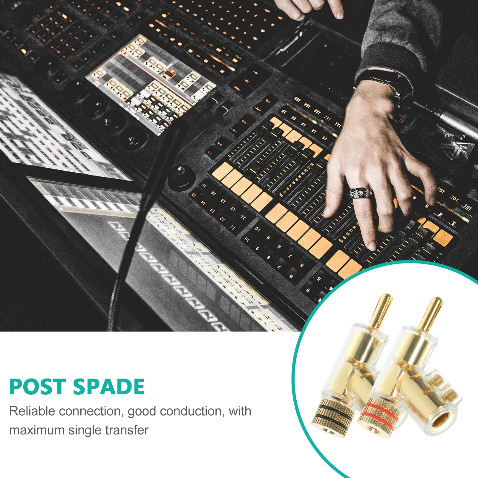 

2pcs Gold Plated Banana Plugs Speaker Wire Connectors HiFi Audio Cable Terminals Solderless Locking 45 Degree Angled Fork Spade