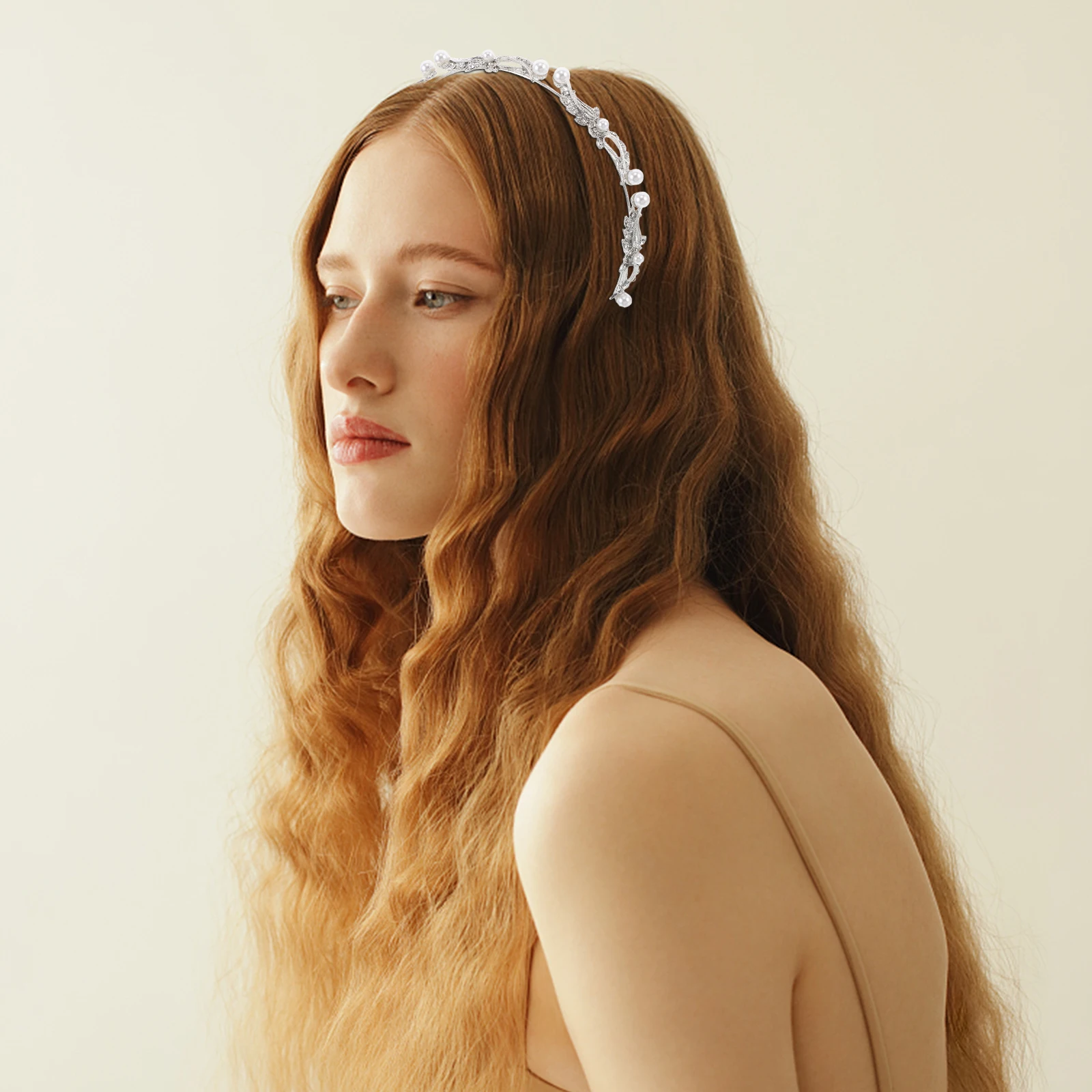 

Pearl Headband Hairband Wedding Accessories French Bride Headpiece Women Hair Accessories Brides Pearls Slim Band