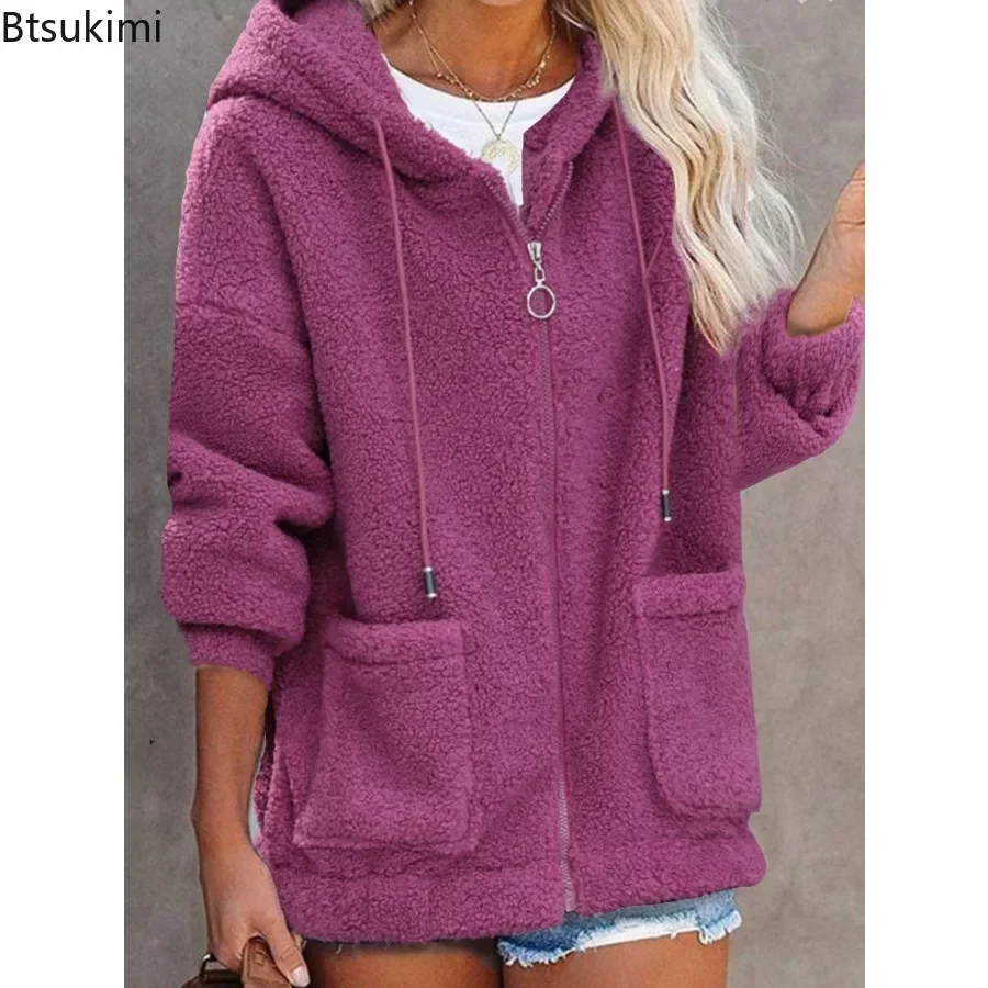 Thicken Plus Velvet Women Sweatshirts Autumn Winter Lamb Fleece Sweater Casual Hoodies Loose All-match Zipper Cardigan Jacket
