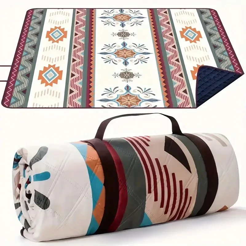 YJQ thickened picnic mat beach pattern outdoor moisture-proof mat spring outing camping mat
