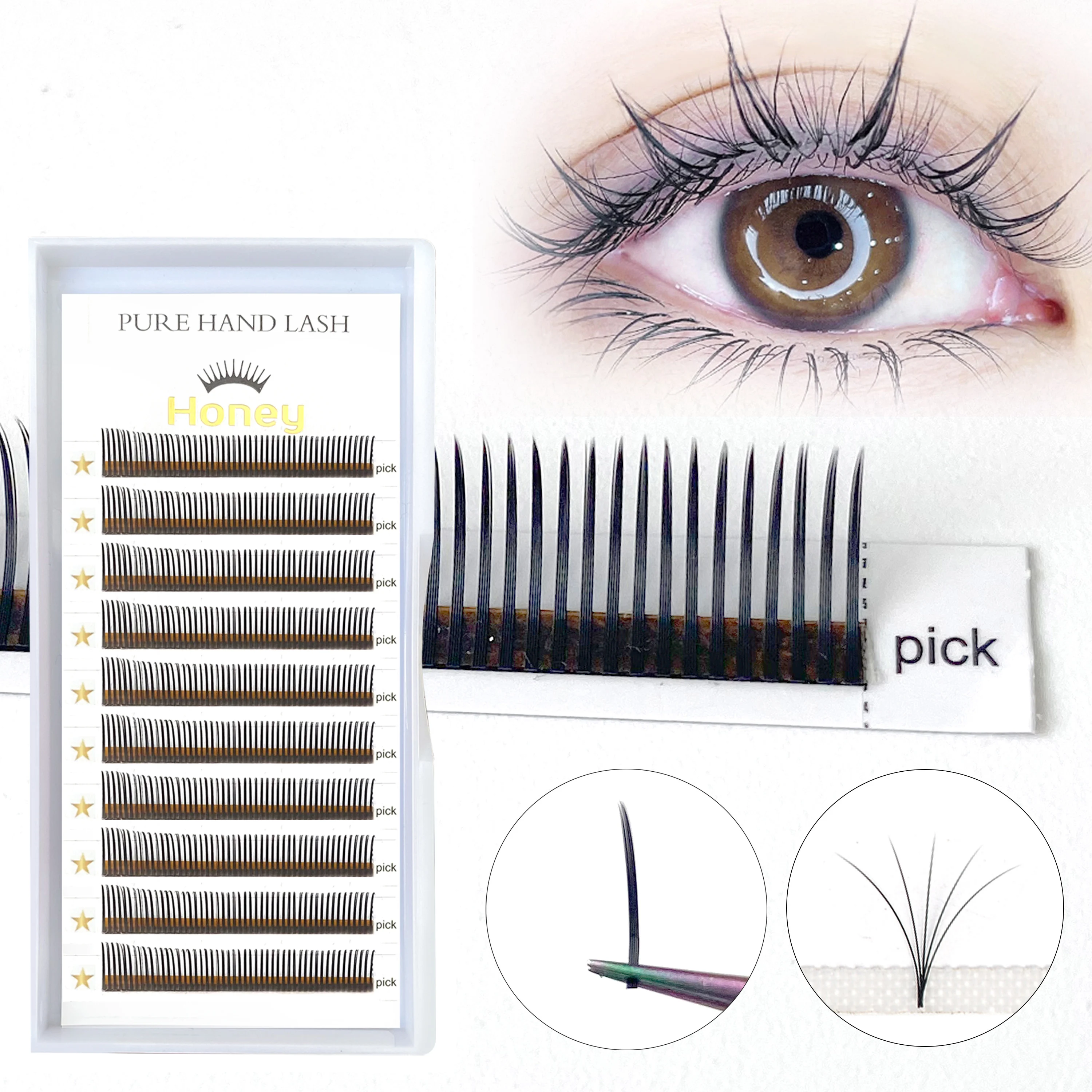 DIY Eyelash Extension,Individual Lash 5D Flora Eyelash Extensions DIY Grafting Individuals Lashes Fanning Bloom Eyelashes For Ma