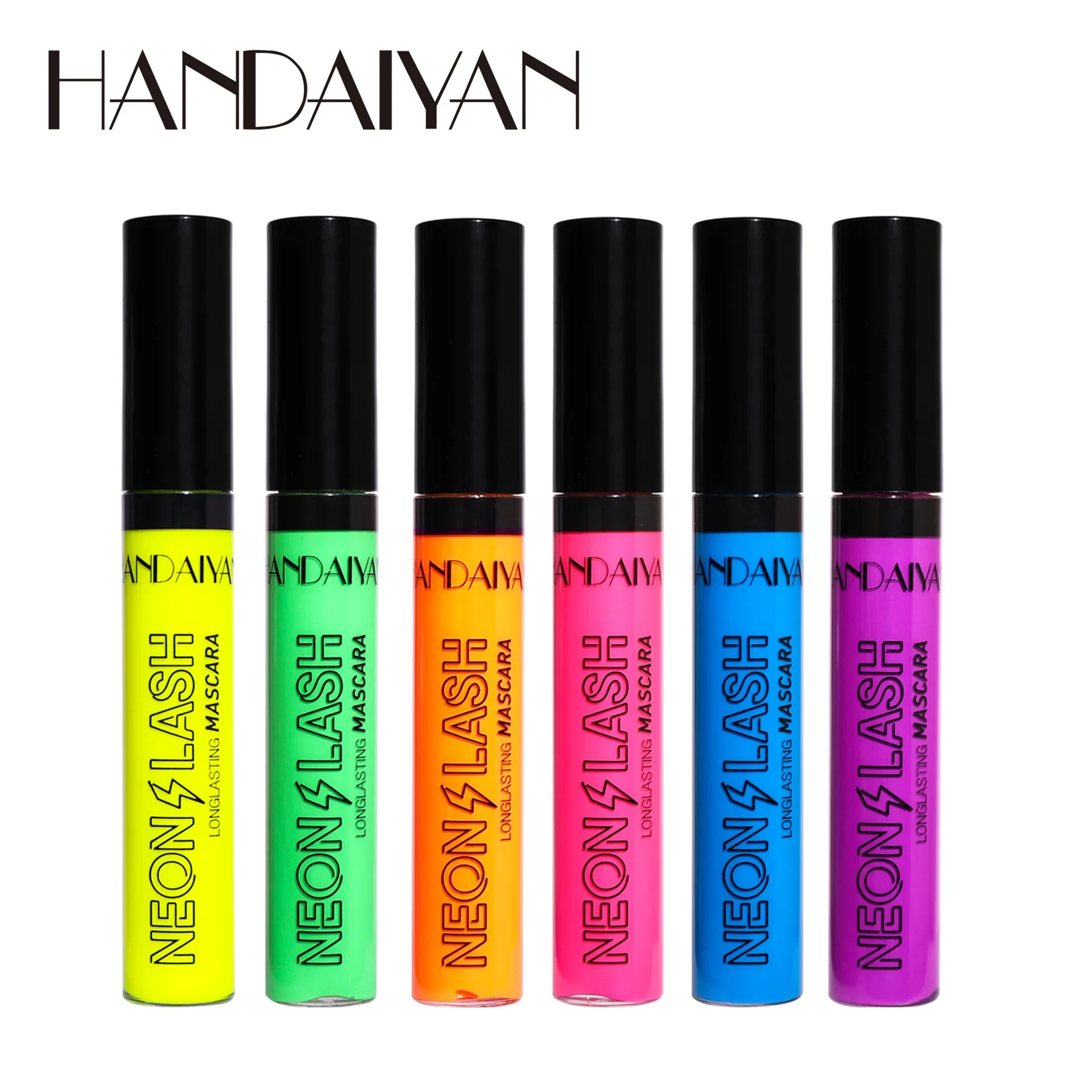 6 Kleuren Kleurrijke Wimper Mascara Wimpers Extension Curling Verlengt Groen Blauw Cosplay Fluorescerende Mascara Make-Up Neon Mascara