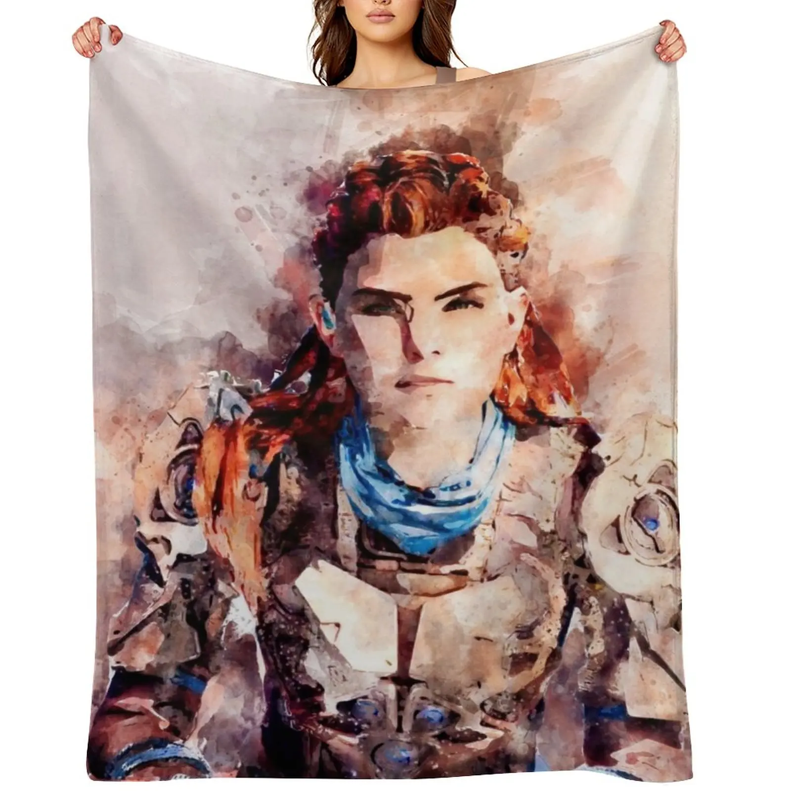 

Aloy Watercolor painting Throw Blanket Cute Plaid Sofas Blankets For Baby warm for winter Blankets