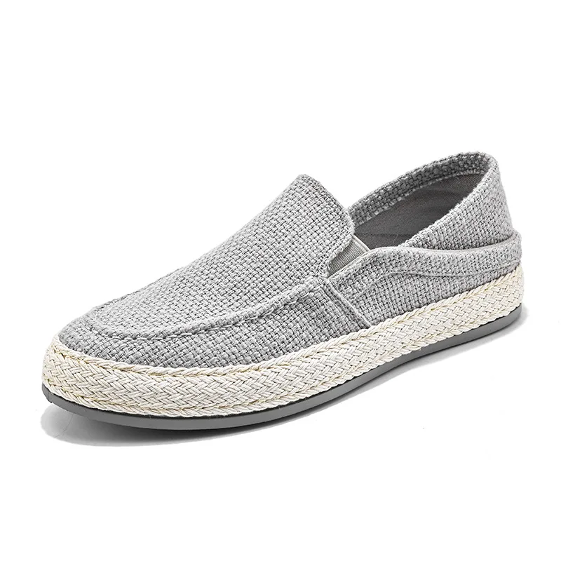 2024 Nieuwe Mannen Casual Schoenen Zomer Loafers Linnen Ademende Wandelschoen Klassieke Platte Luie Schoenen Voor Mannen Weven Tenis masculino