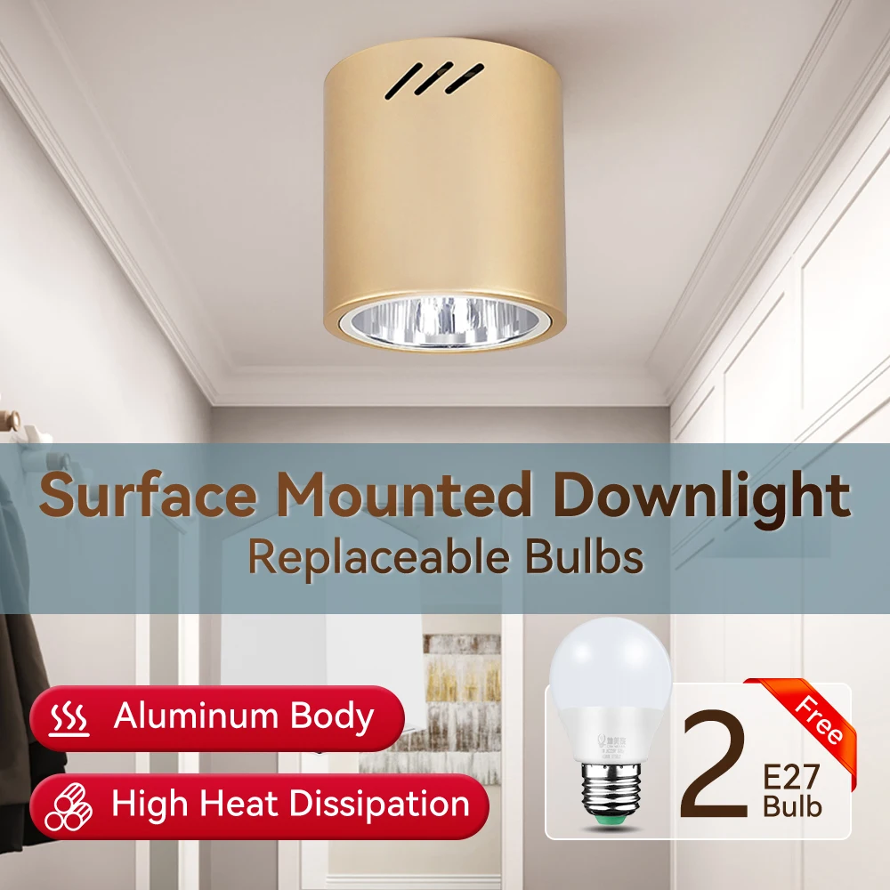 Downlight Round Square Lights 3 Colour Change Spotlight Home-Appliance Decor Indoor Ceiling Lamps Room Fixtures Bedroom Decor