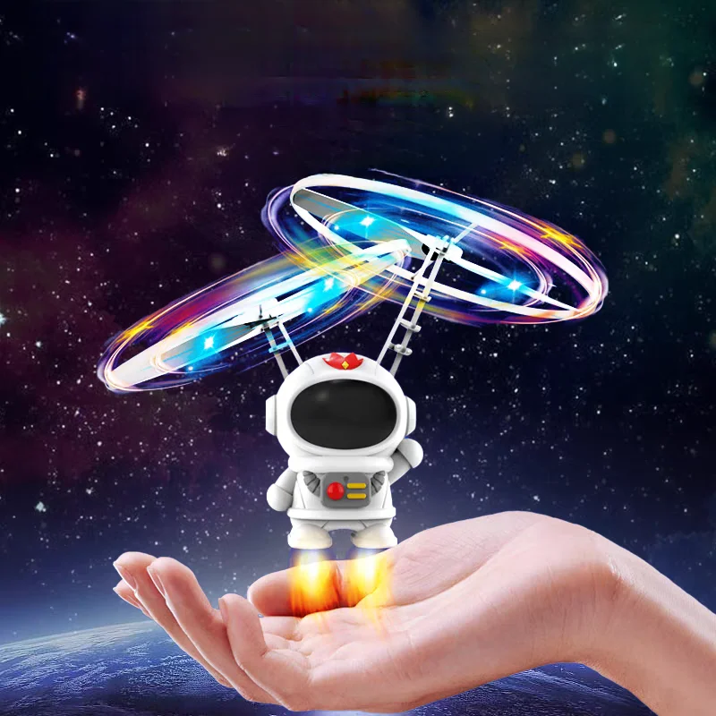 Flying Robot UFO luminous Spaceman Plane Aircraft Dron Machine indoor Outdoor Games Toys for children Boys Girls Birthday Gifts