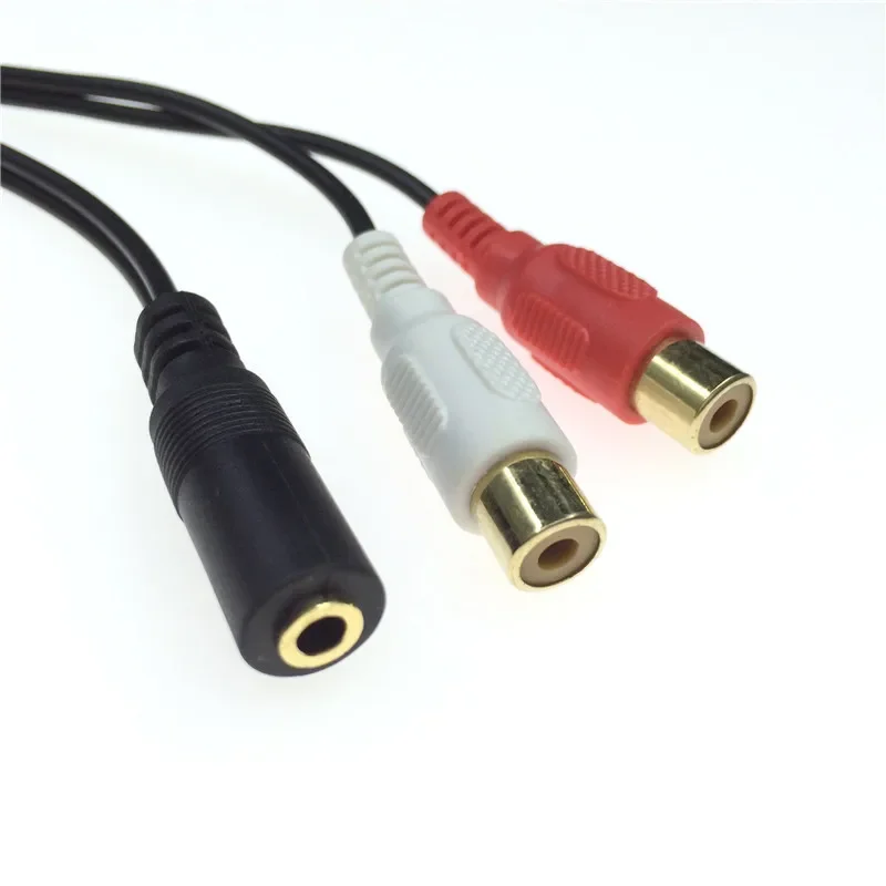 Audio Kabels 3.5Mm Jack Plug Fmale Om 2 Rca Vrouwelijke Stereo Adapter Rca Kabel Voor Hdtv Pc MP3 Cd speler Universele