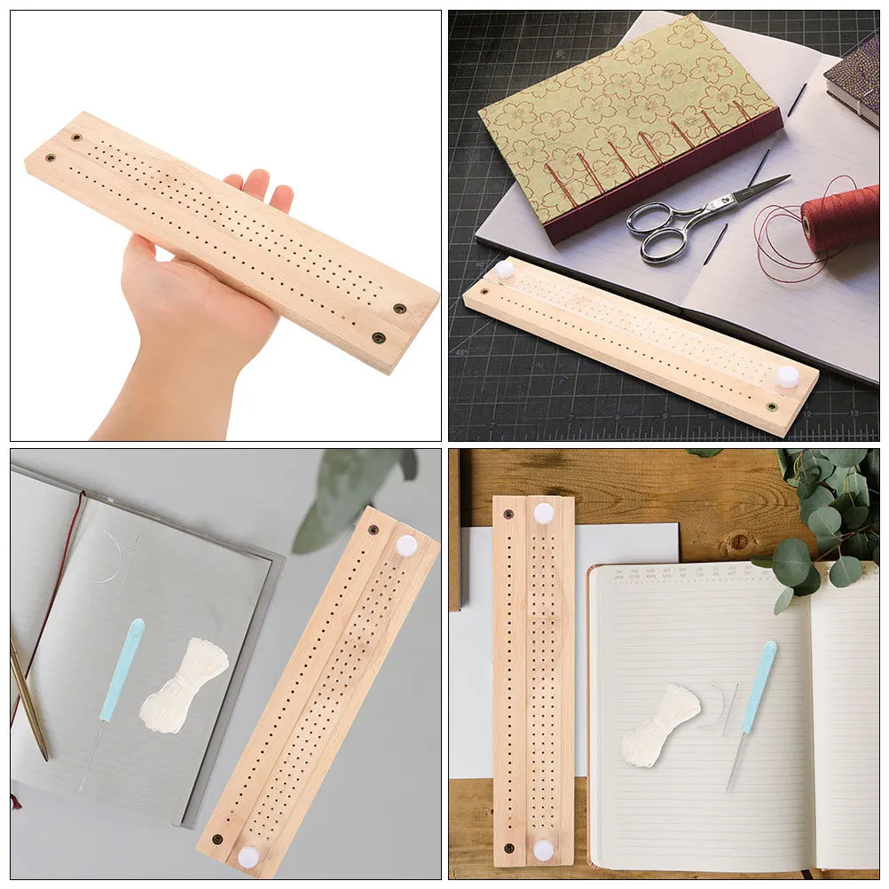 1 Set Adjustable Wood Iron Bookbinding Tool For Diy Scrapbooking Punch Binding Device Sewing Kit Beginners Book Repair Supplies