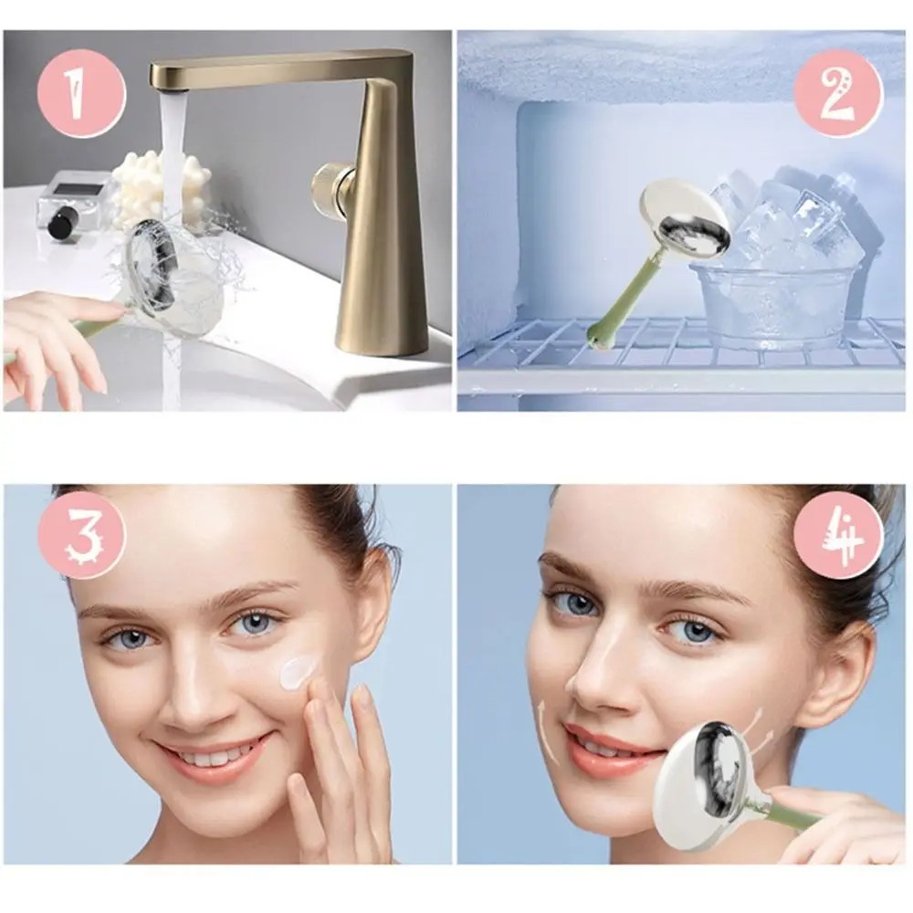 Stainless Steel Facial Cold Roller Narrow Pores Reduce Wrinkles Ice Wave Massage Ball Sunlight Repair Removing Edema