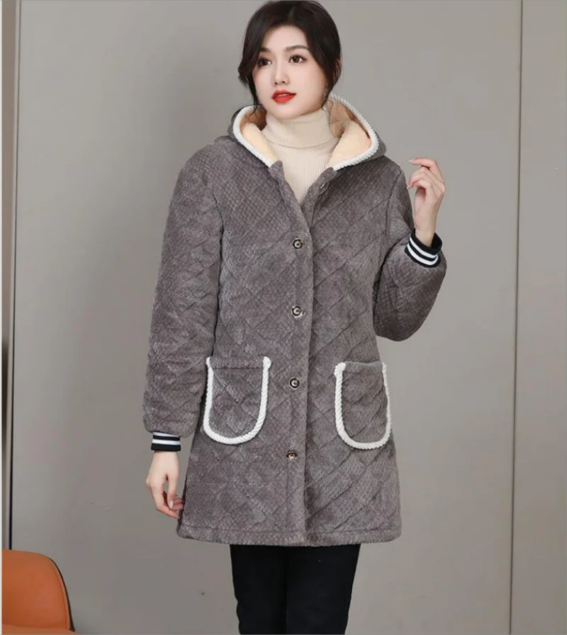 

Women Jacket 2023 New Winter Middle-aged and elderly Thicken Warm Cotton Padded Outwaer Female Casual Loose Overcoats