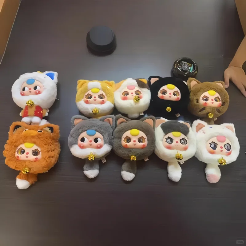 

В наличии Милый ребенок Три Lucky Cat Сумка на молнии Серия Слепая коробка Виниловая кукла Украшение Рюкзак Подвеска Таинственная коробка Рождественский подарок