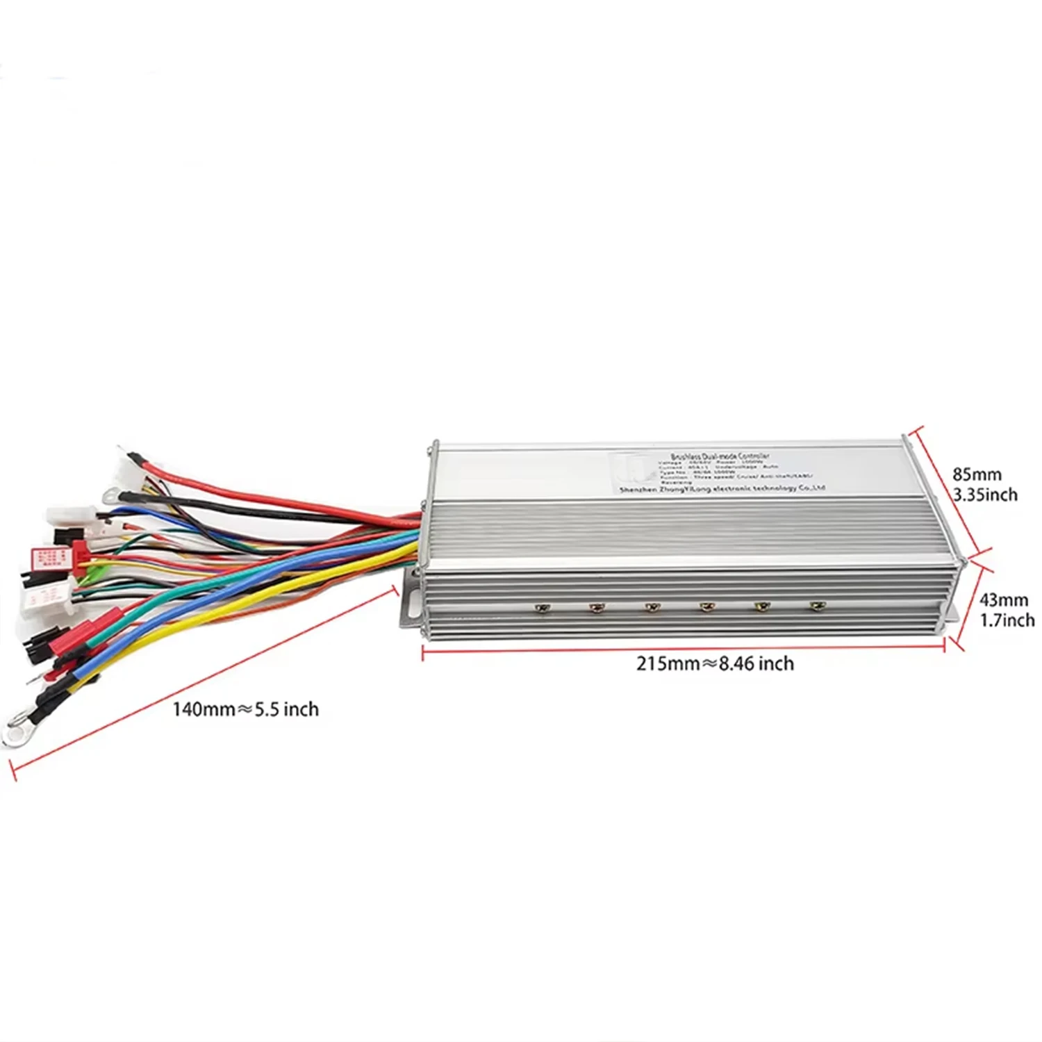 48V/72V 1200-1500W E-bicycle Brushless Motor Controller 18 Mosfet MAX45A for Electric Bicycles E-scooter ATV Kart Tricycle Moped
