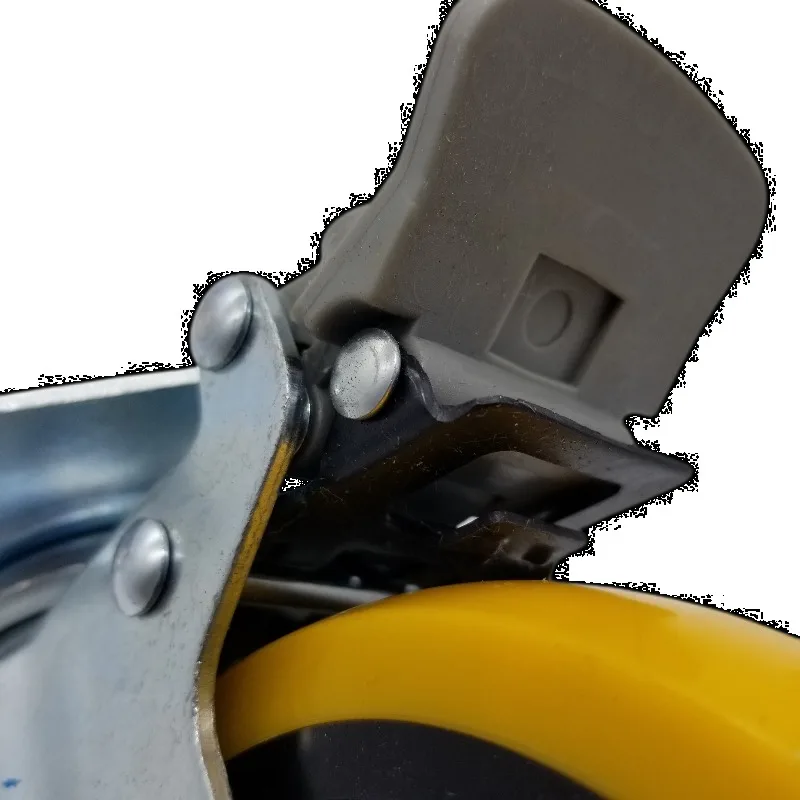 عمر خدمة طويل، عجلة قفل عالية التحميل 5 6 بوصة TPE عجلة لوحة صناعية للعربة