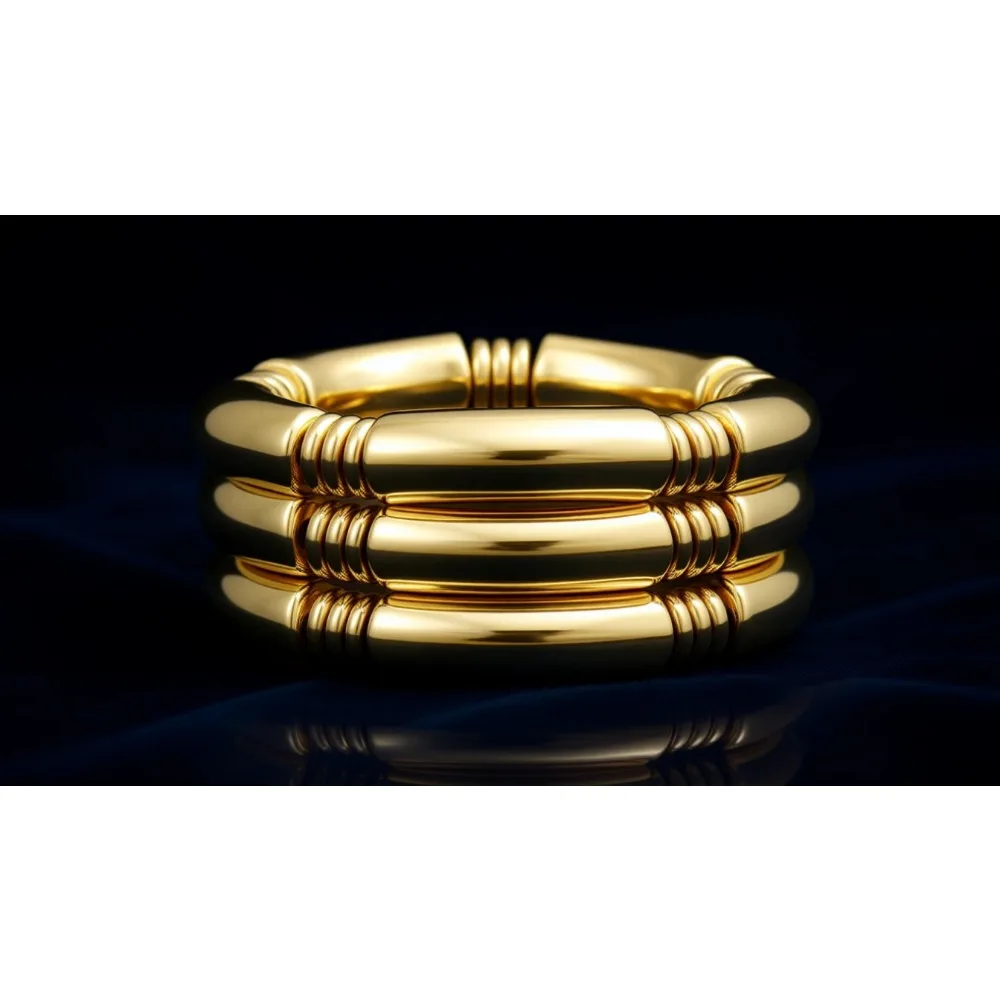 

Массивные позолоченные браслеты для женщин, многослойные, изогнутые, в форме бамбуковых трубок, эластичные, подарочные украшения