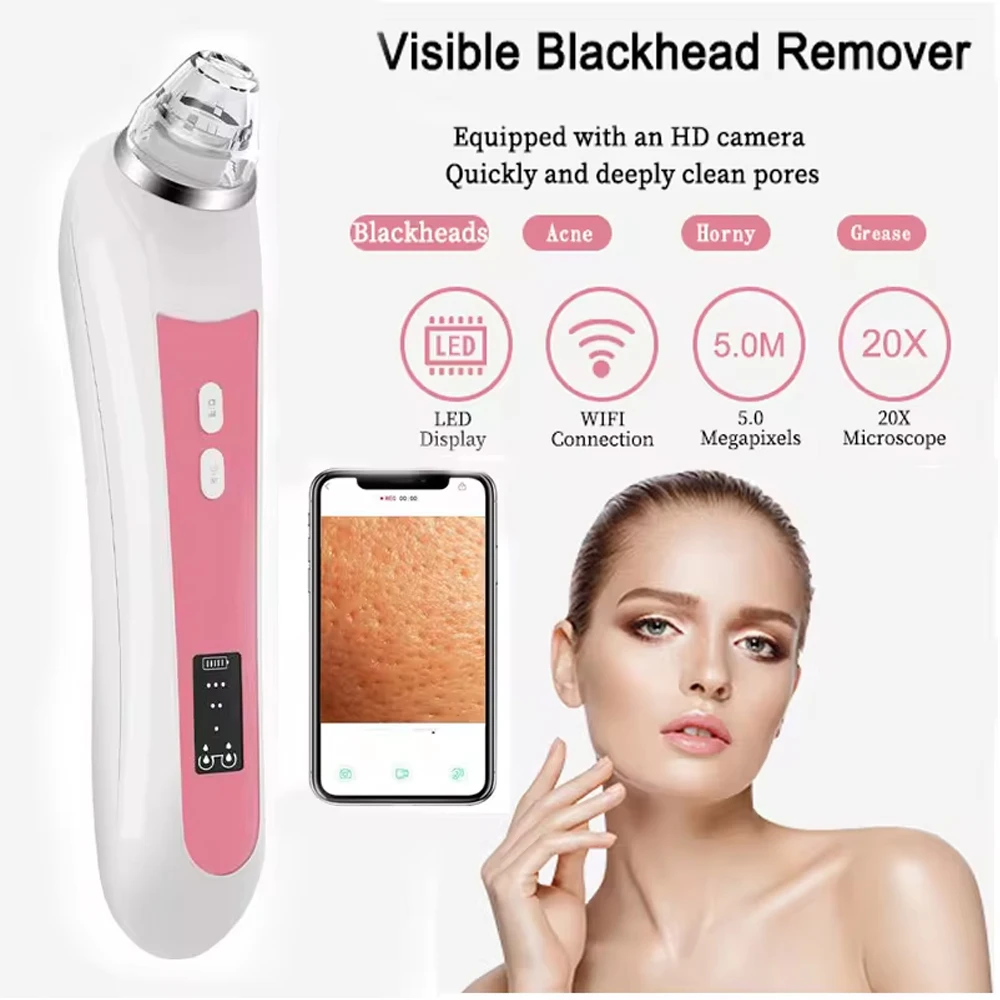 

6 Heads Pore Cleaner Blackhead Remover Vacuum with Camera Face Acne Pimple Extractor Facial Nose Skin Care Tools