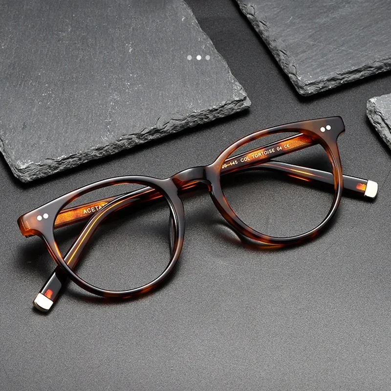 KUXA نظارات ريترو السلحفاة خلات الرجال النساء تصميم جديد نظارات وصفة طبية لين اللونية قصر النظر البصرية مد البصر نظارات