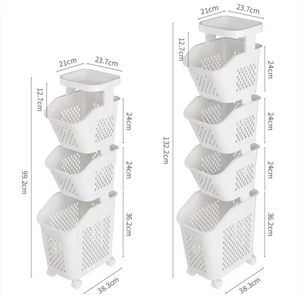 Multi-Layer Rolling Laundry Toy Trolley Wheels Easy Movement Dirty Clothes Organizer Bathroom Clothing Plastic Storage Trolley