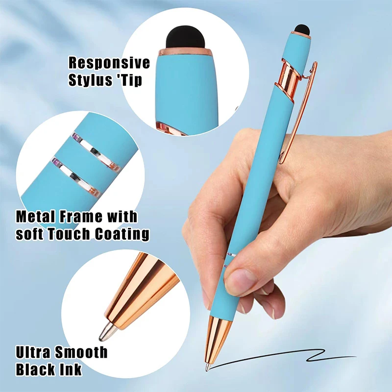 6-96Pcs 2-in-1 Stylus Retractable Ball Point Pen With Stylus Tip Metal Stylus Ballpoint Pen For Touch Screens