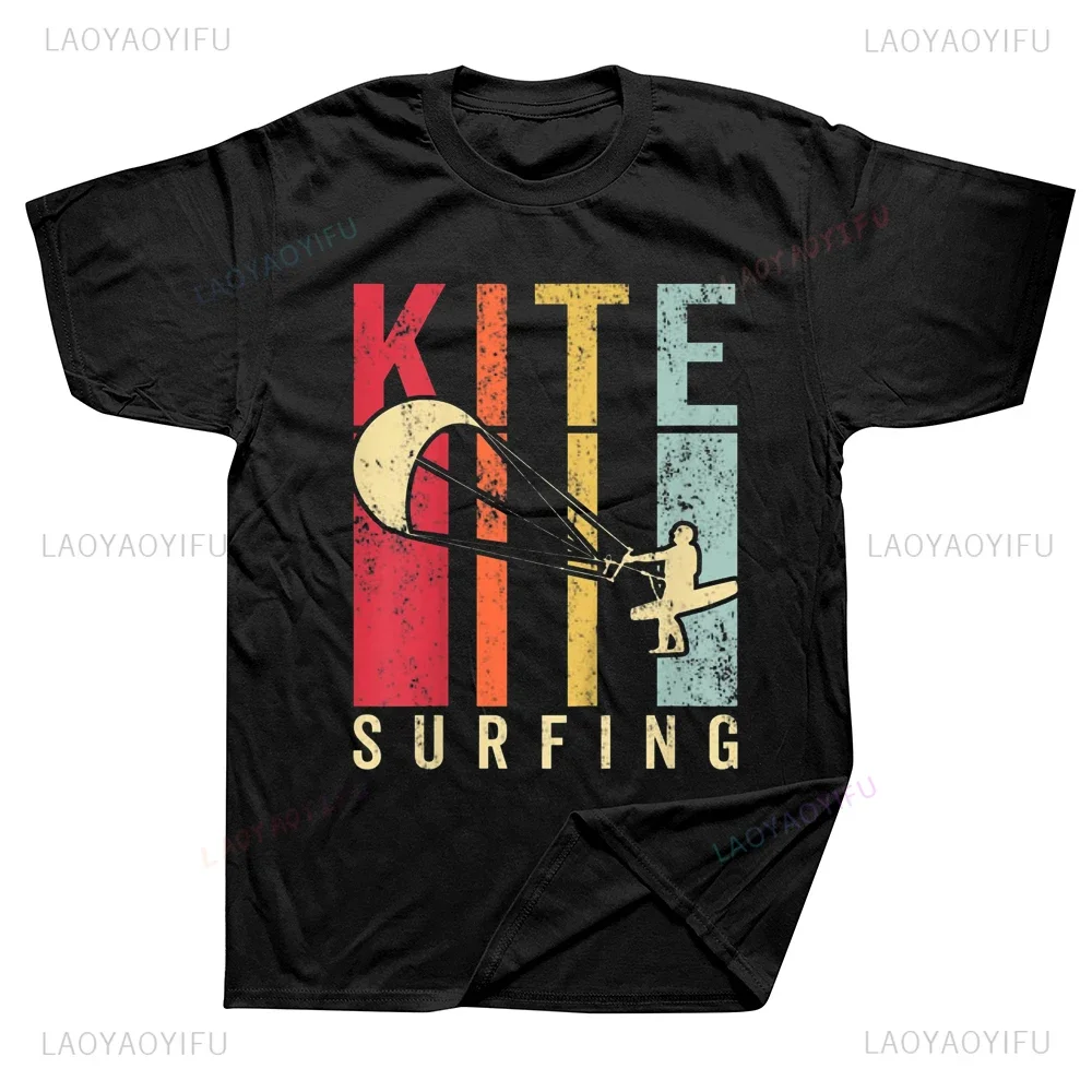 Funny Kite Surfing Graphic Printed Summer Man T Shirts Streetwear Short Sleeve Harajuku Style Casual T-shirt Loose Fashion Tees