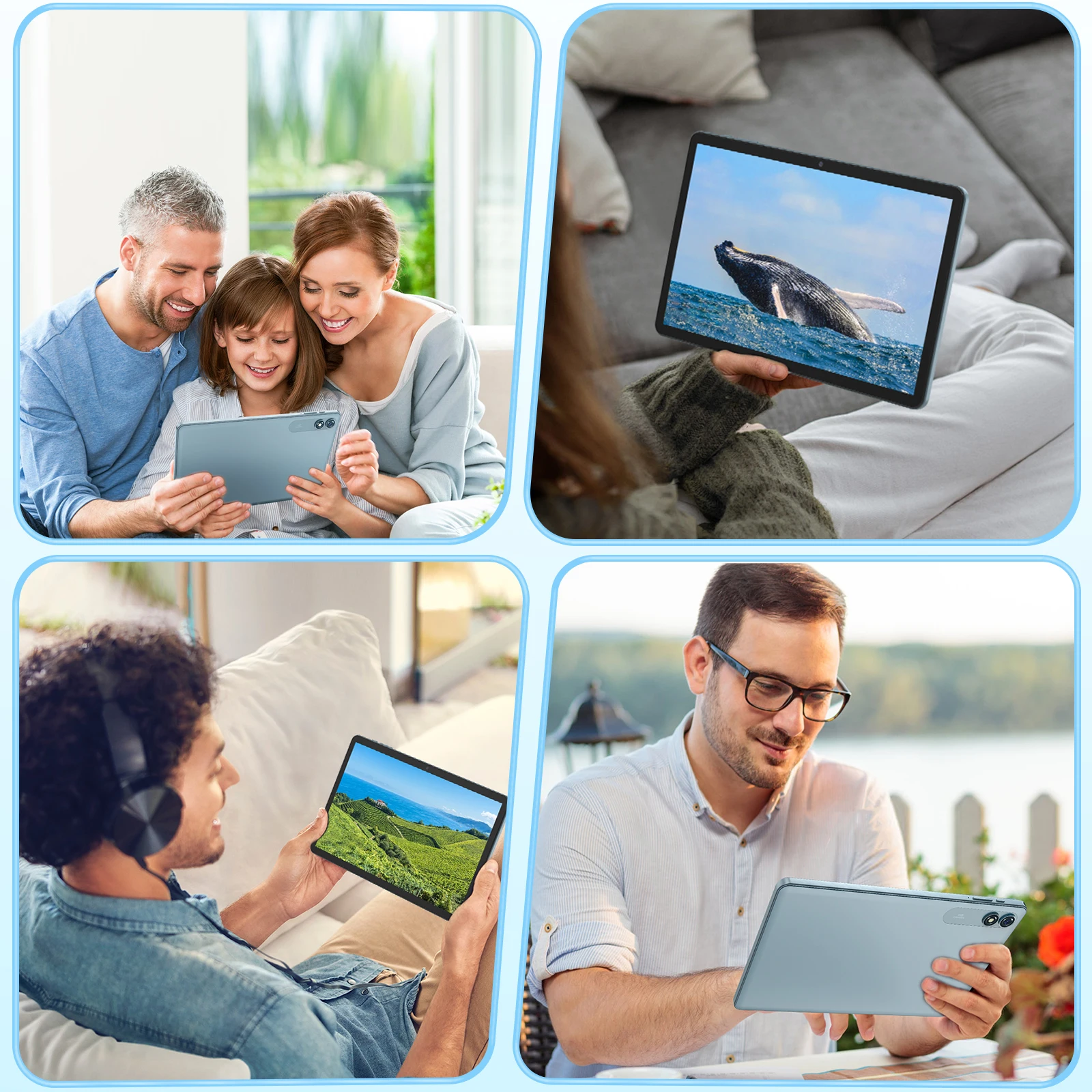 2025 Relndoo Android 15 Tablet, 24 GB (4 + 20 Expanso) RAM + 128 GB ROM, 10,1 Polegadas 1280x800 IPS, 5MP + 13MP Câmera Dupla, 5G WIFI, Tipo C