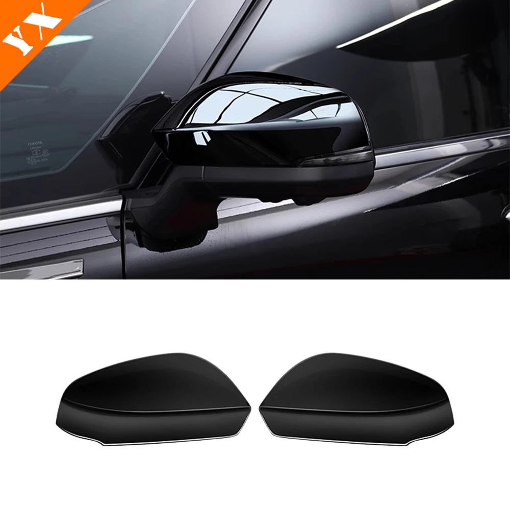 

For Toyota ALPHARD 2024-2026 Accessories Plastic Carbon Chrome Black Car Side Mirror Rear View Mirror Cover Anti Scratch 2pcs