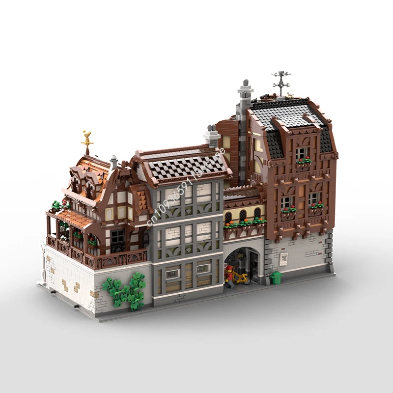 MOC Custom Modular Building Old Town Street View Model Building Block Diy Creative Assembly Educational Bricks Toys Kid Gift