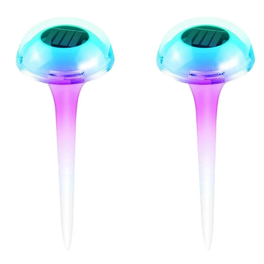 Lampe solaire de jardin en forme de champignon, 2 pièces, charge automatique, lampe de pelouse pour cour, passerelle, clôture, décoration, éclairage paysager