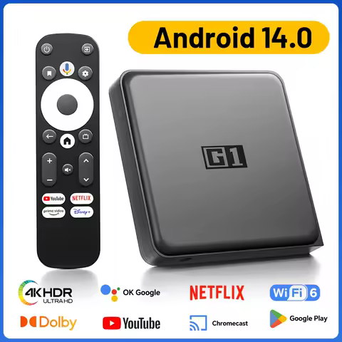 KINHANK G1 Google Netflix Certified Android 14 Smart TV Box Dolby Vision 4K HDR AV1 4G 32G WIFI6 Google Assistant Set-top Box