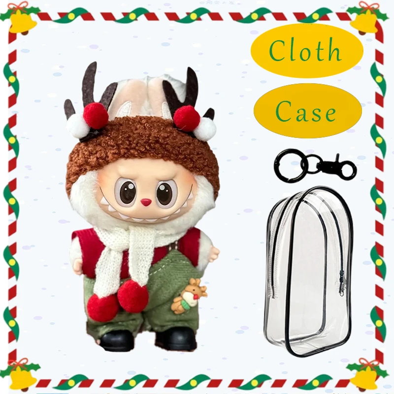 

For 17cm Labubu V2 V1 Plush Idol Doll's Clothing Christmas Cloak Sweater Hat Set Gift Labubu Clothes Labubu ropa