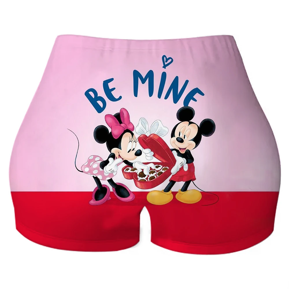 カスタムミッキーマウスコラージュマンガワークアウトバレーボールバイカーショーツ女性用ジムヨガショーツ