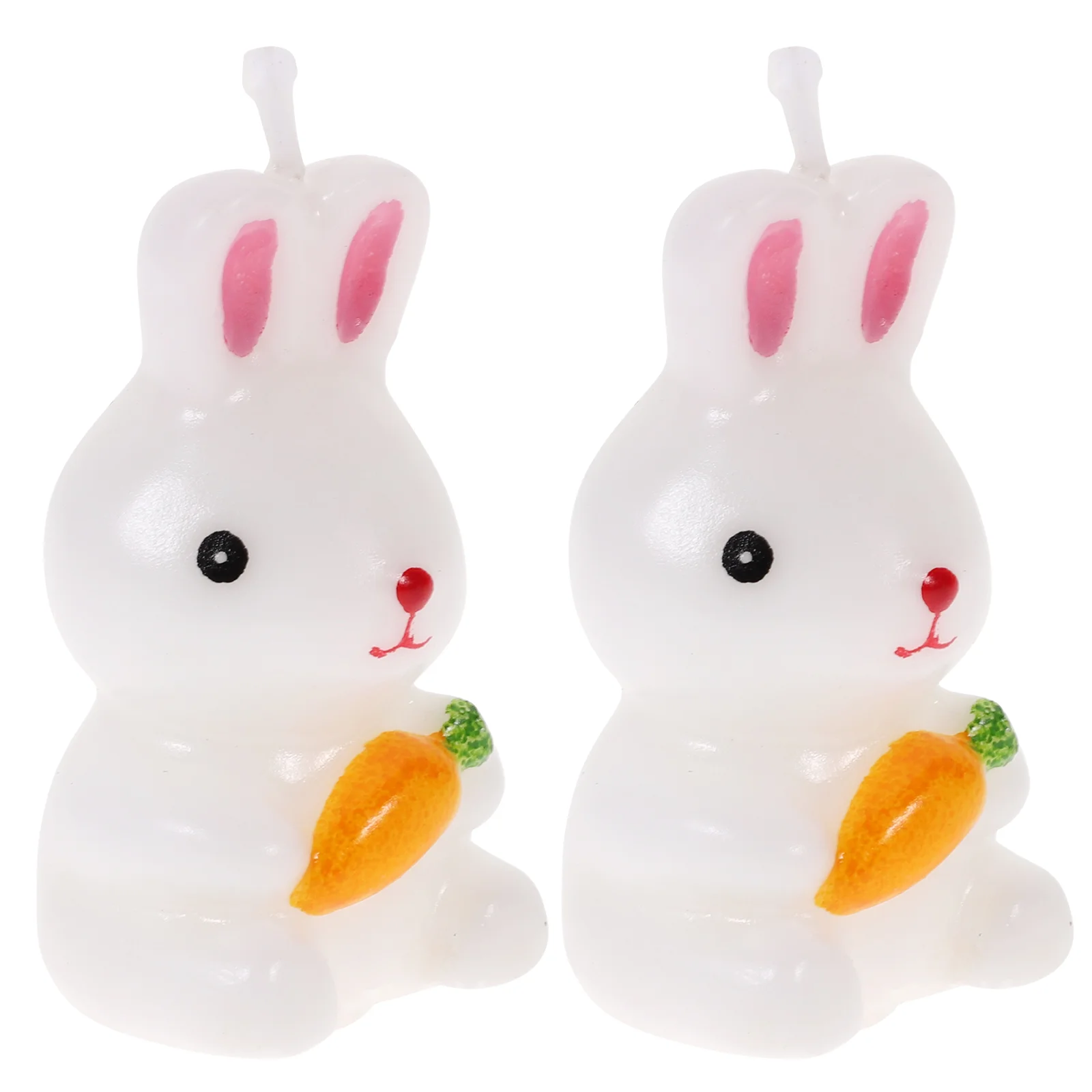 2 Pcs Rabbit Dog Birthday Candles Tea Lights Decorations Paraffin Easter Pillar Theme