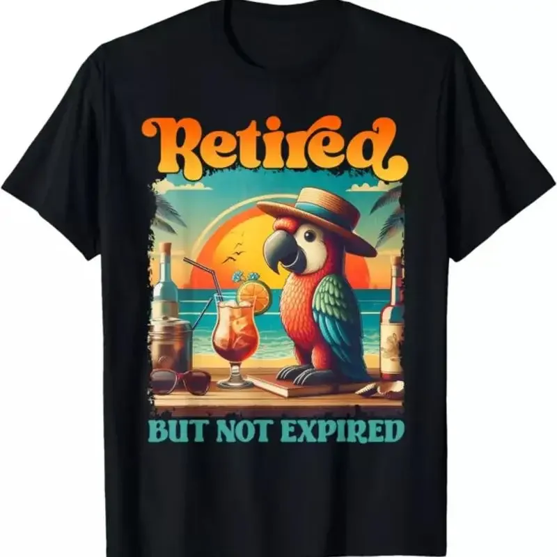 Funny Retirement Retired But Not Expired Parrot T Shirt
