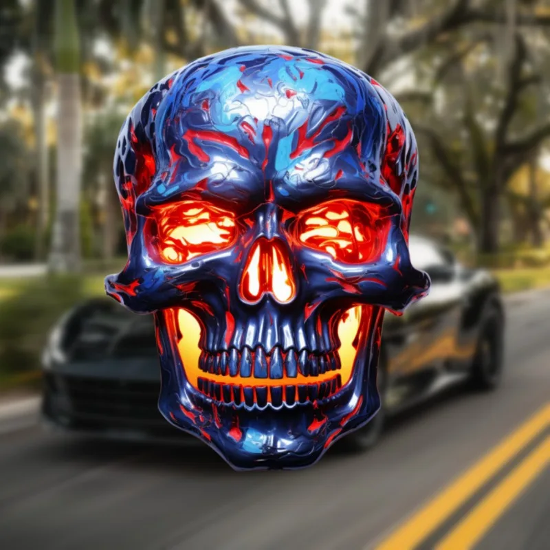Flammens chädel Motorrad Aufkleber wasserdicht DIY Motorrad Kraftstoff tank Verkleidung dekorative Vinyl Aufkleber Horror Motorrad Zubehör