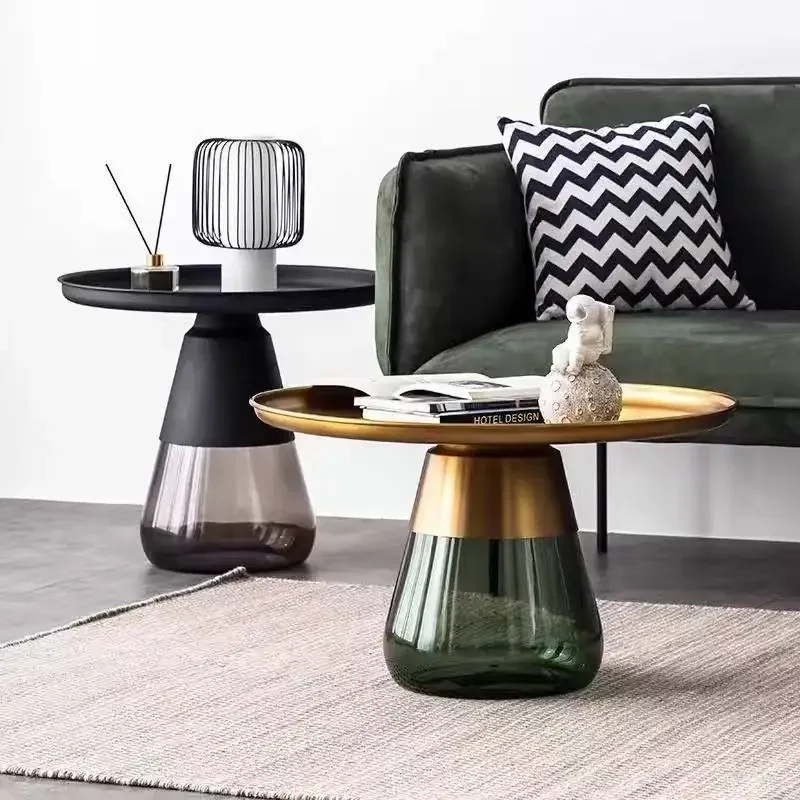 

Легкий роскошный круглый металлический приставной столик для гостиной, креативный круглый стол для спальни, скандинавский журнальный столик, комбинированный диван, приставные столики