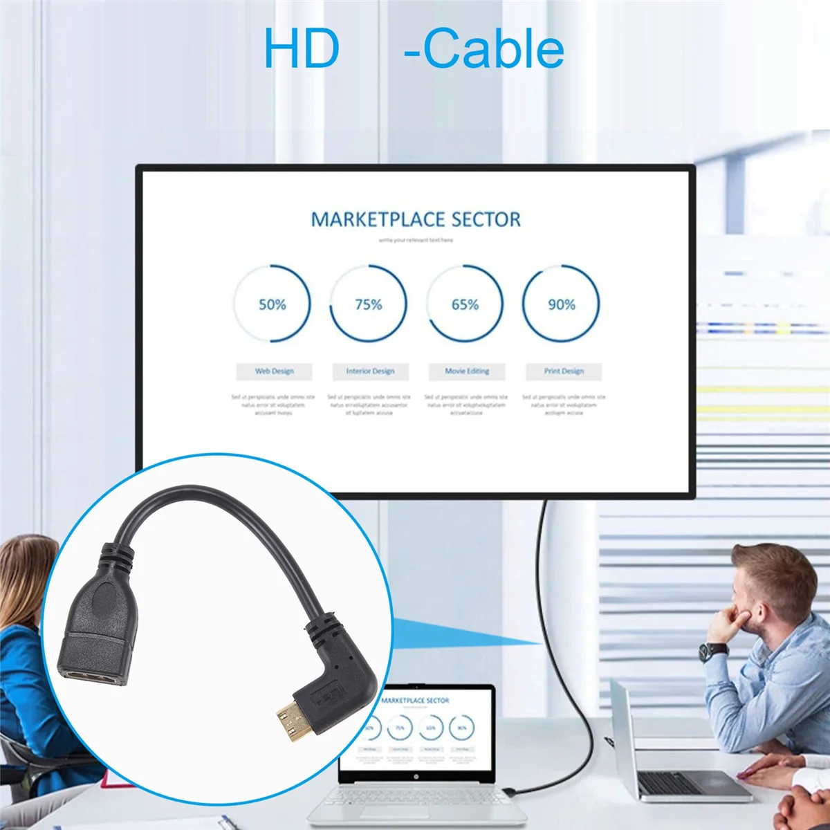 Hot sale Mini To Cable 0 5Ft 90 Degree Right Angle Mini