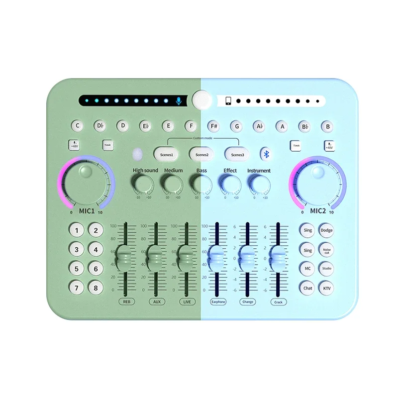 

Hot Sale Professional Recording Studio Sound Cards Live Stream USB Sound Card Live Broadcast Audio Mixer With Mic