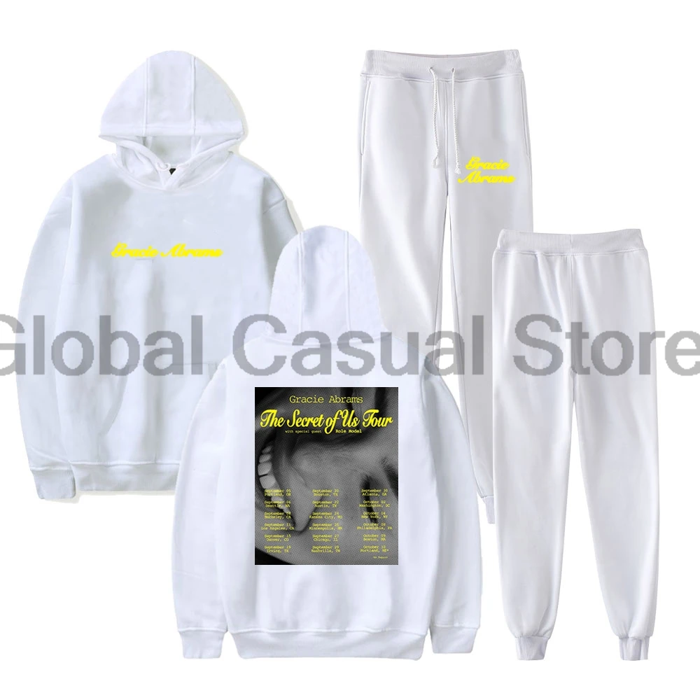 Gracie Abrams The Secret of Us Tour Pullover Hoodie Jogger Pants Two Piece Set Sweatshirts+Sweatpants Men Women's Set