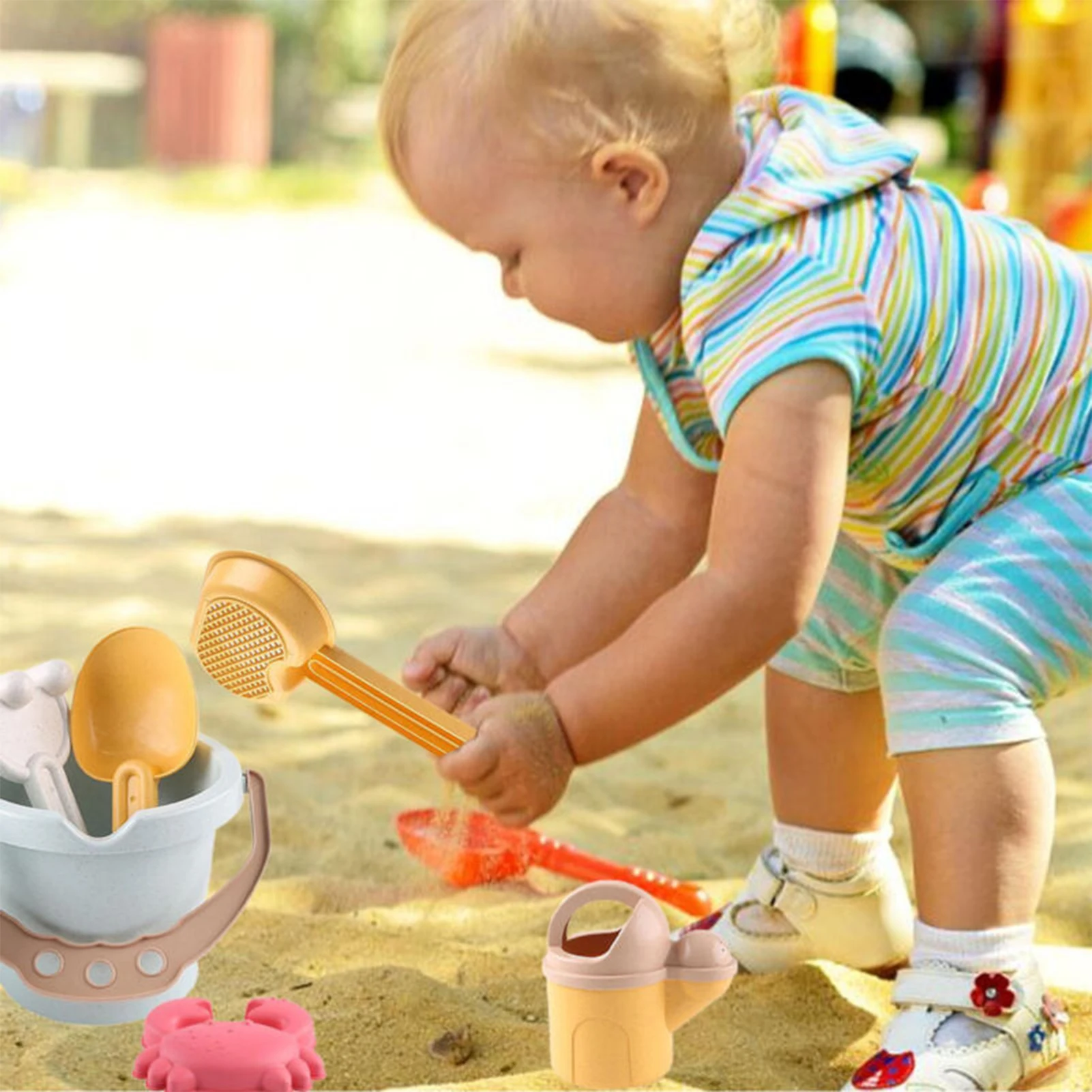 Fun Beach Shovel Molds Set, Brinquedos de balde de praia, Areia de praia portátil durável, Brinquedos para jogos de água para bebê