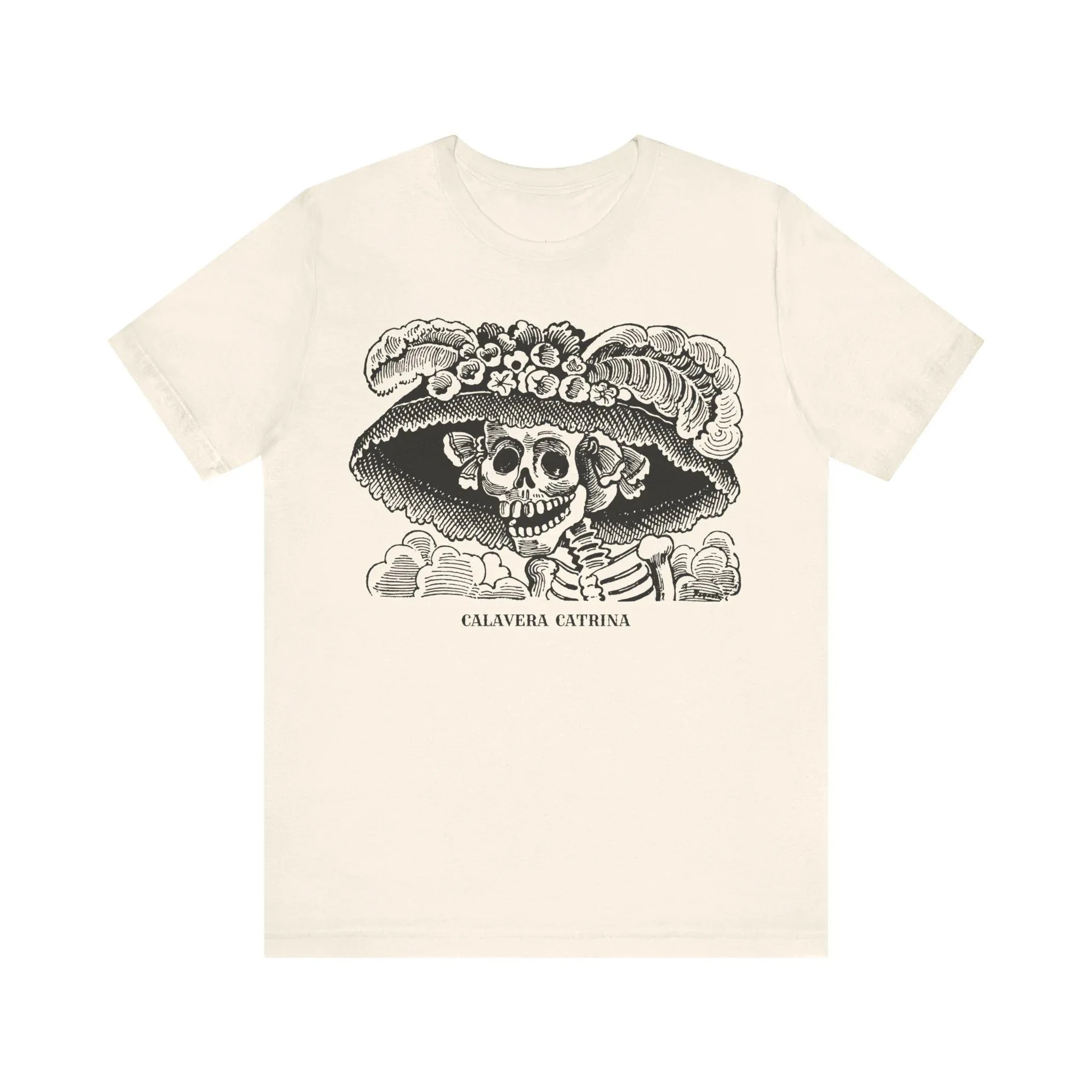 قميص La Calavera Catrina Jose Guadalupe Posada قميص التراث المكسيكي تي شيرت عتيق الفن الشعبي الإسباني للجنسين جيرسي بأكمام قصيرة