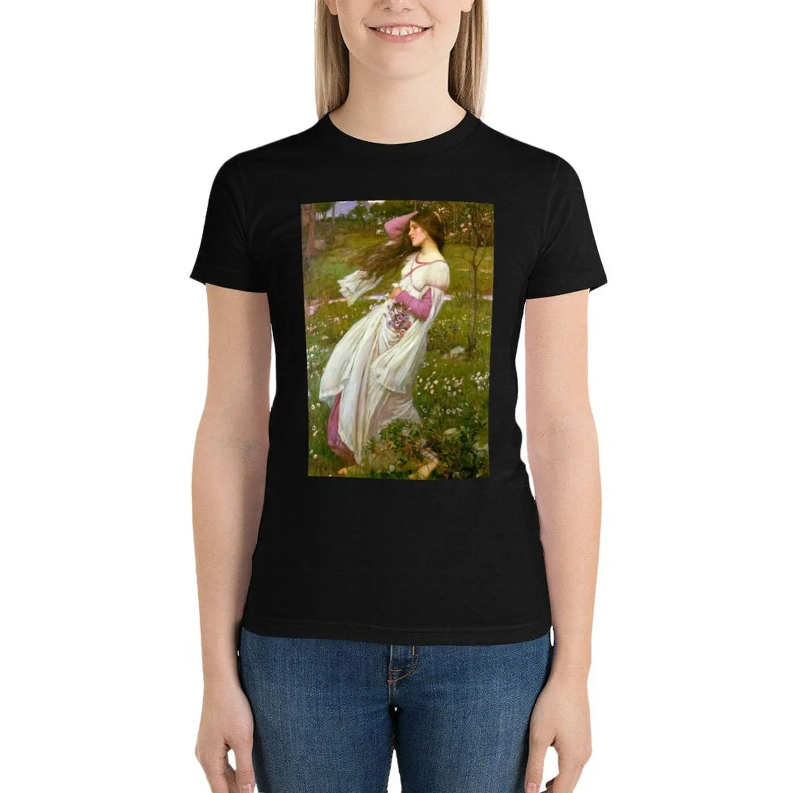 John William Waterhouse - Windflowers T-Shirt aesthetic clothes oversized cotton t shirts Women