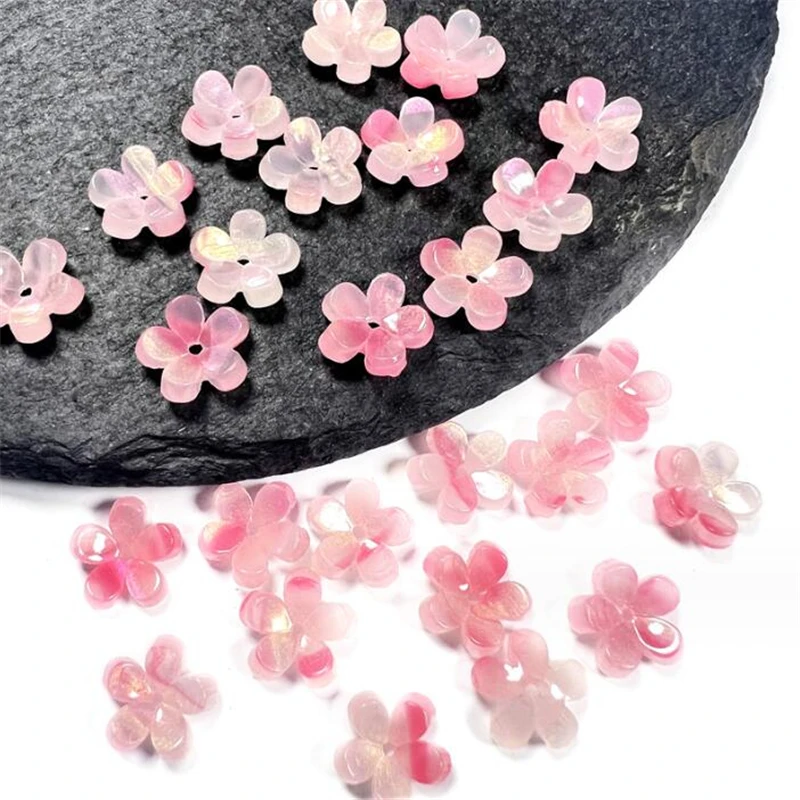 Perline acriliche da 10mm imitano shell torus acic flower beads connettori per orecchini fai da te accessori per la creazione di gioielli con forcina