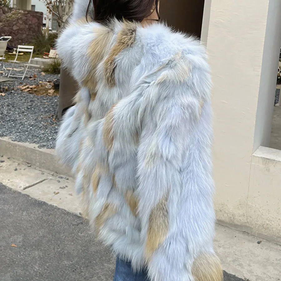 2024 Winter New Multi-color Thick Fur Coat for Women, Young and Fashionable Lady Jacket Warm