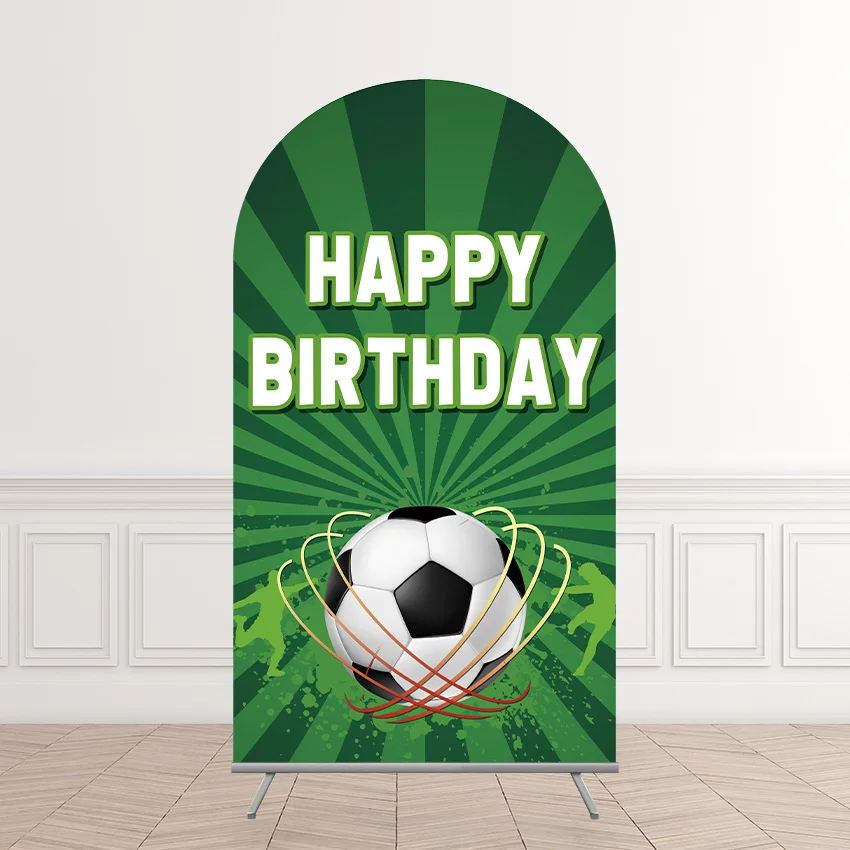 Mehofond Custom 2-Sided Football Sports Soccer Field Boys Birthday Party Baby Shower Cover Chiara Arch Background Decor Backdrop